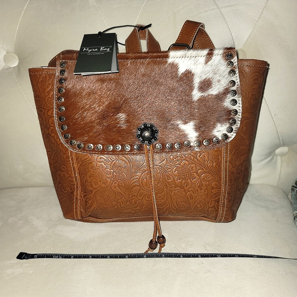 SUPER 24 HR SALE!!! Myra Bag NWT leather and hair-on backpack,Orig $125